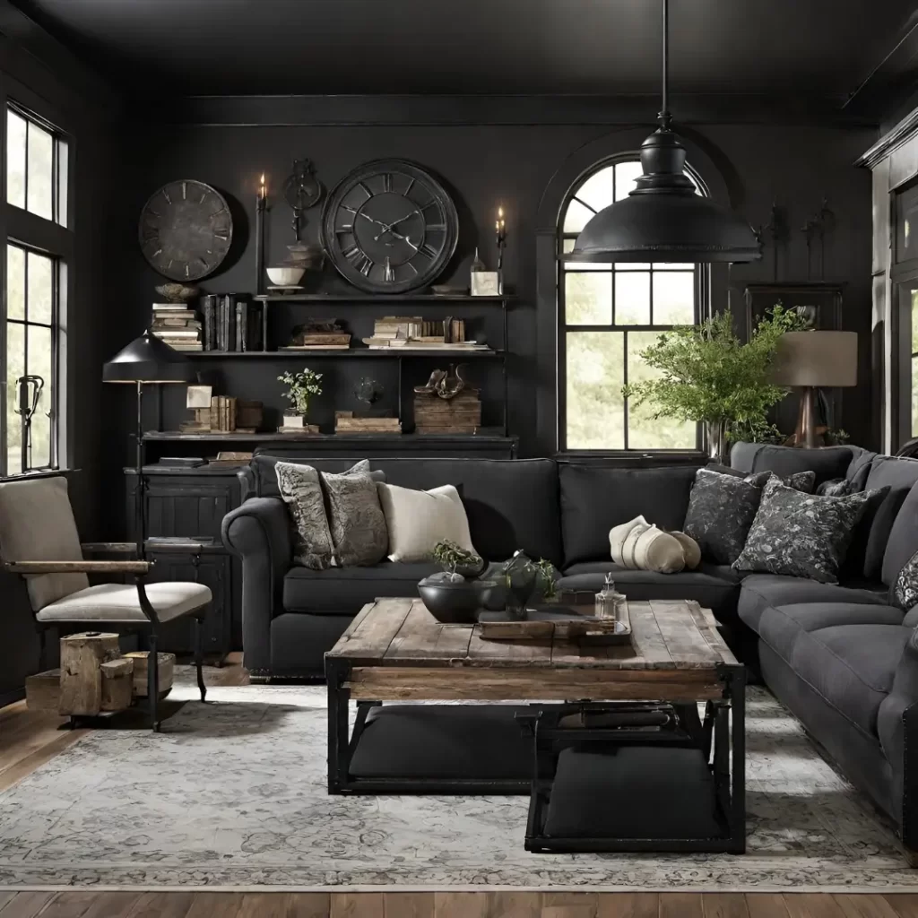 black living room