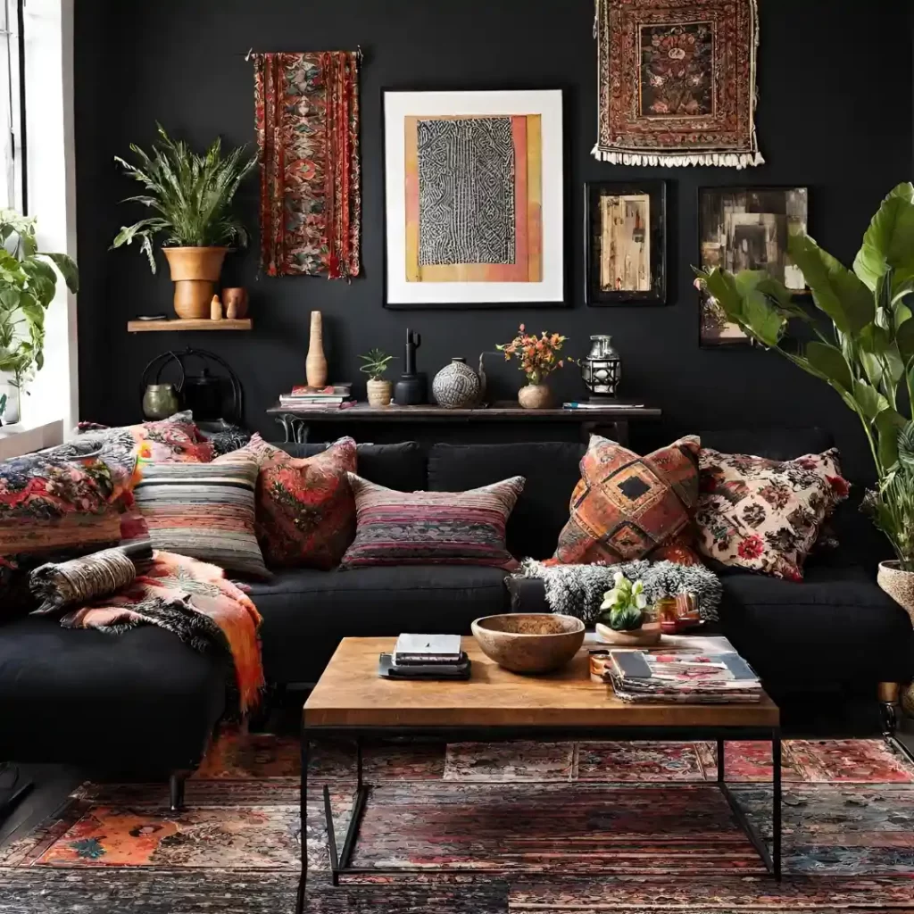 black living room