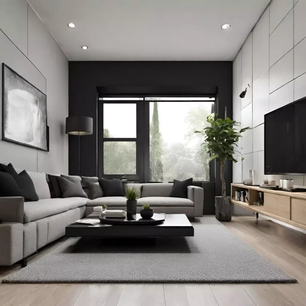 black living room