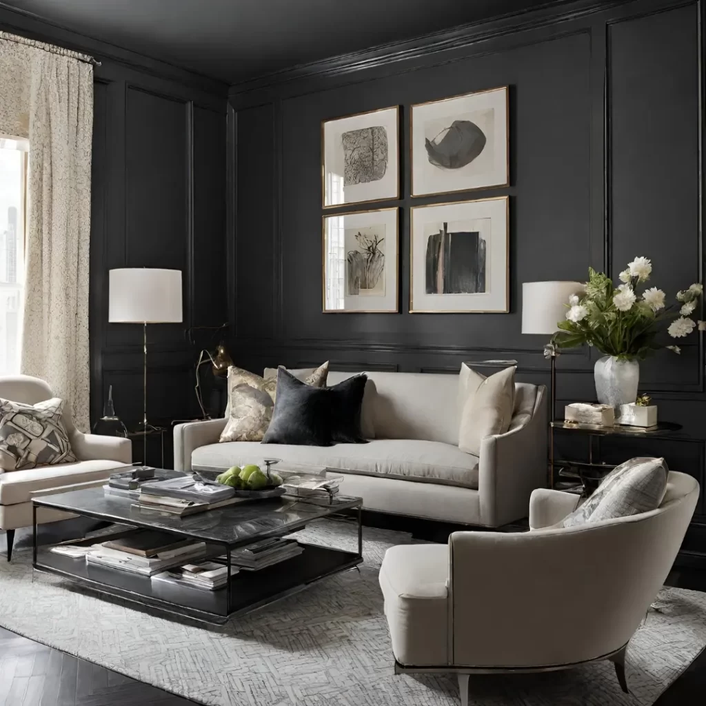 black living room