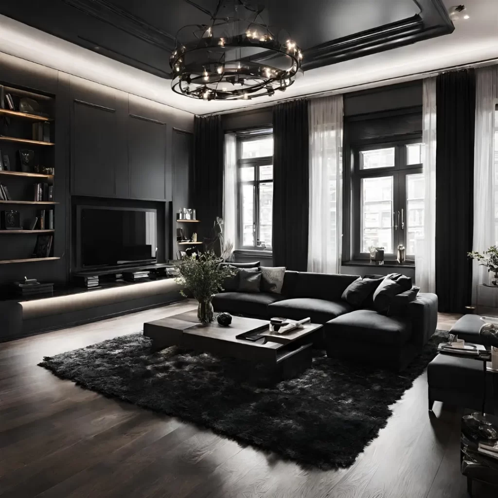 black living room 42