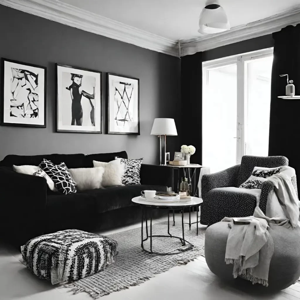 black living room