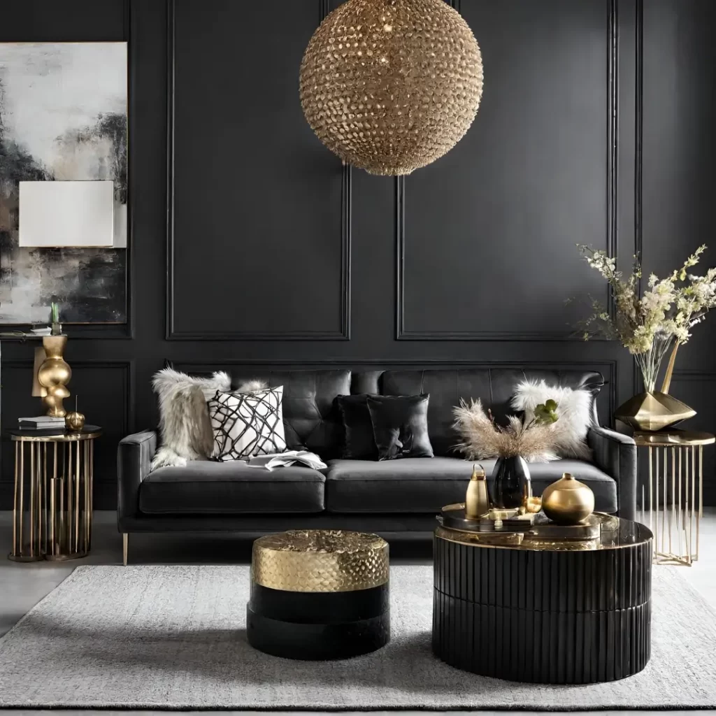 black living room