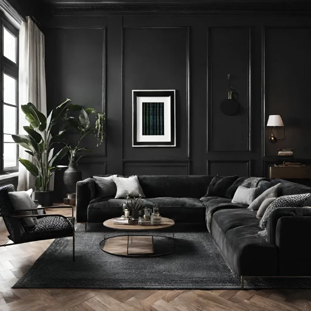 black living room