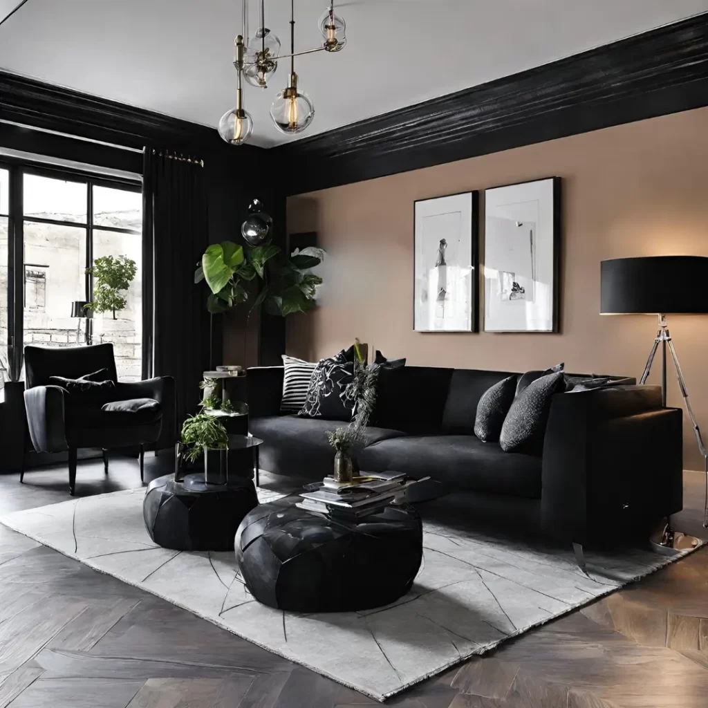 black living room