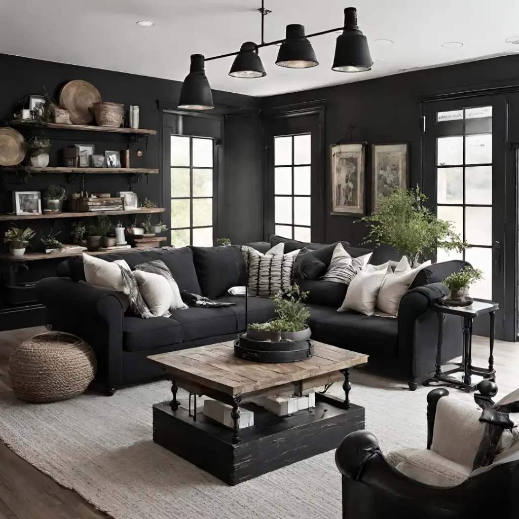 black living room