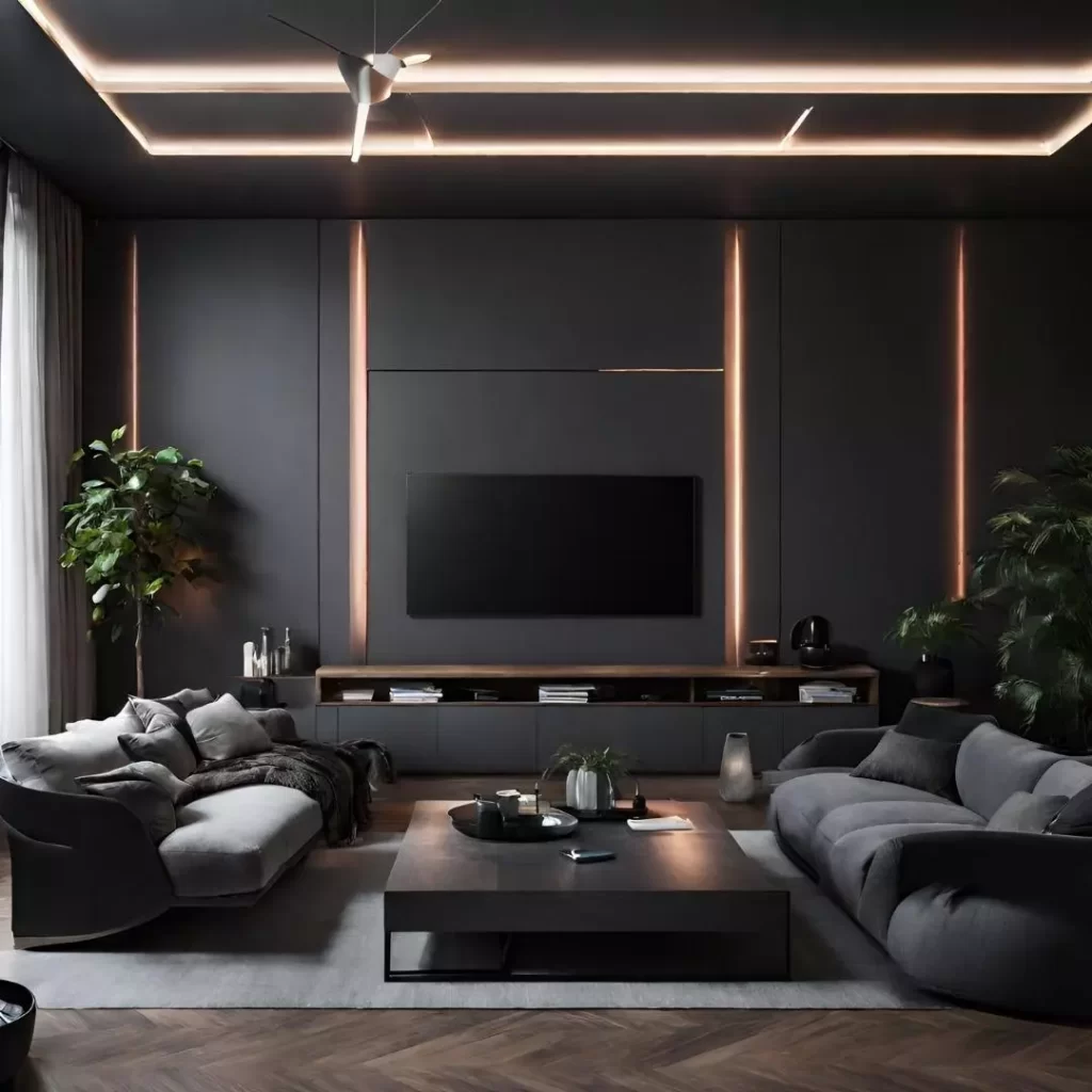 black living room