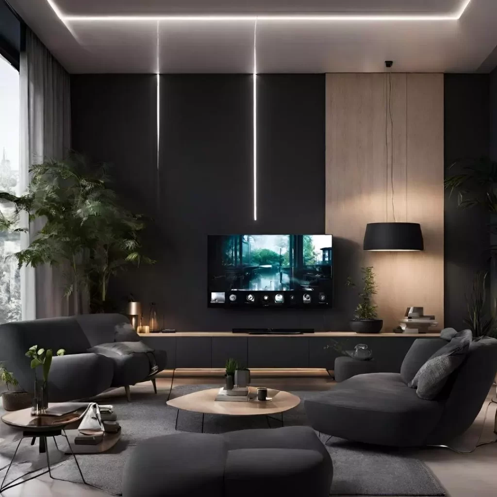 black living room