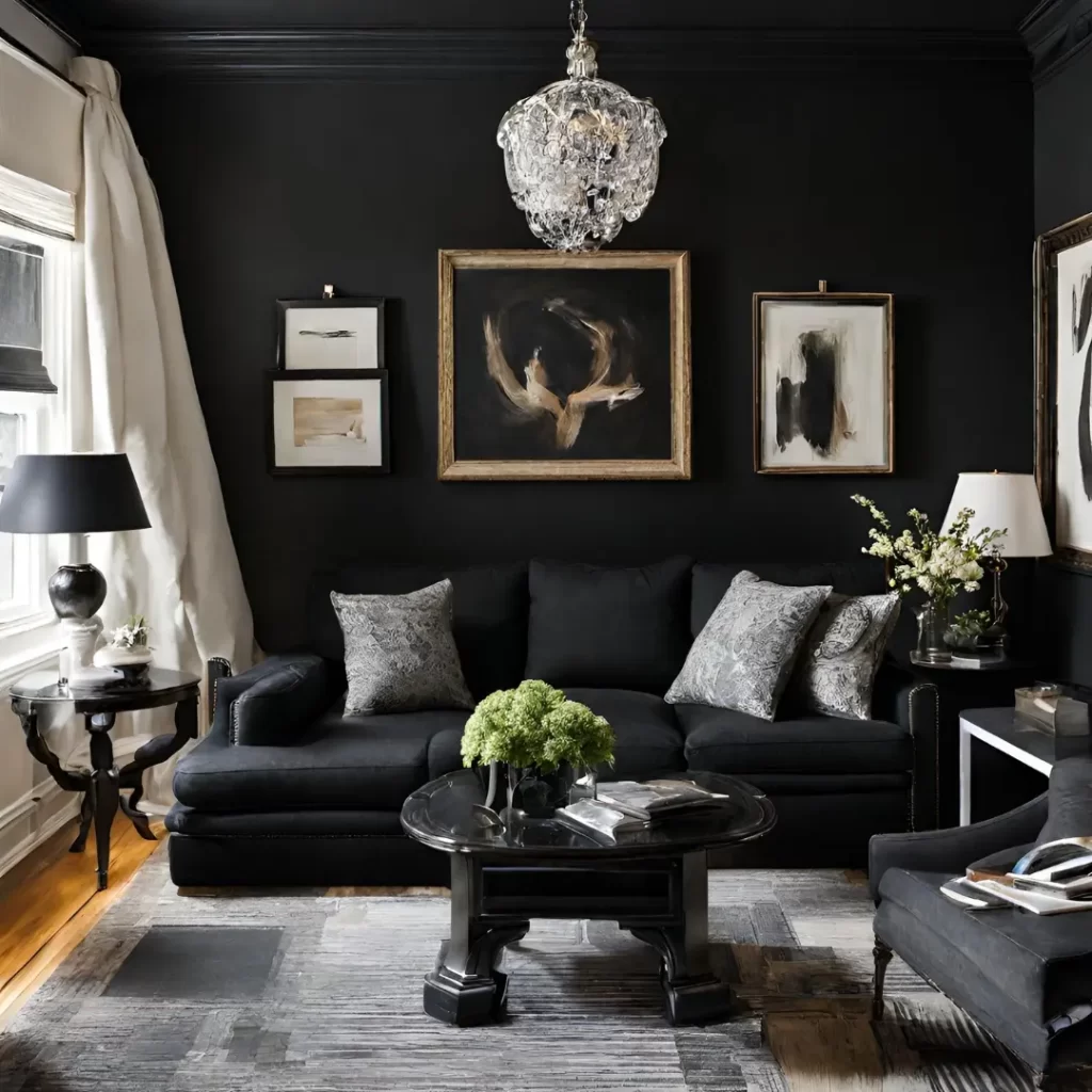 black living room 75
