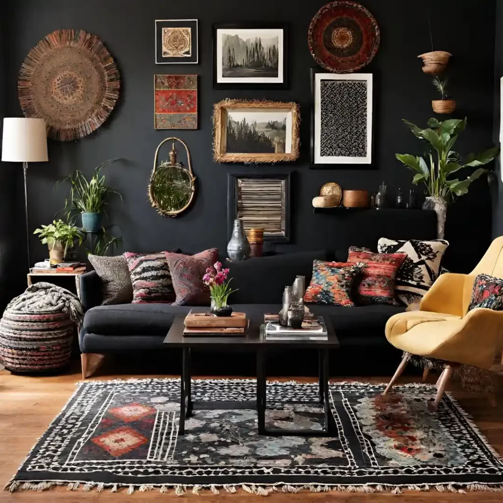 black living room